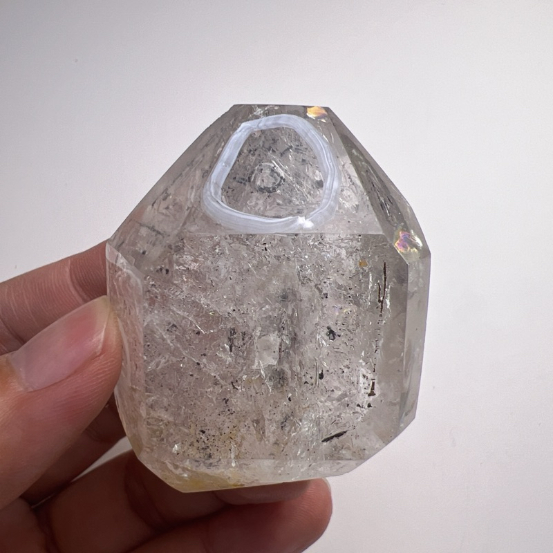 閃靈水晶帶水膽流沙天然水晶能量水晶（已打磨）-358