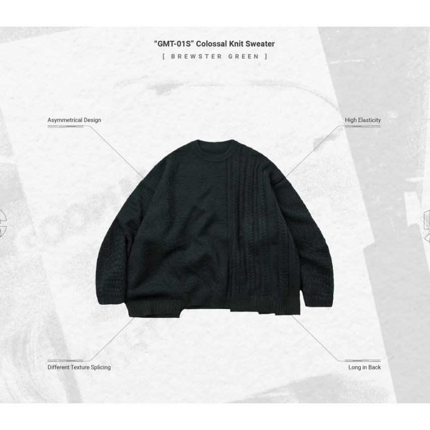 Goopi “GMT-01S” Colossal Knit Sweater - Brewster Green