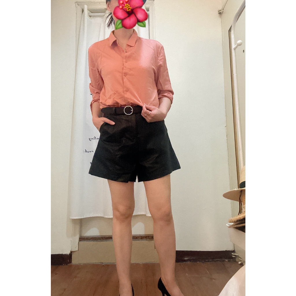 uniqlo襯衫👚優衣庫/粉色/橘色/玫瑰色/螺縈上衣/女生襯衫 (二手)