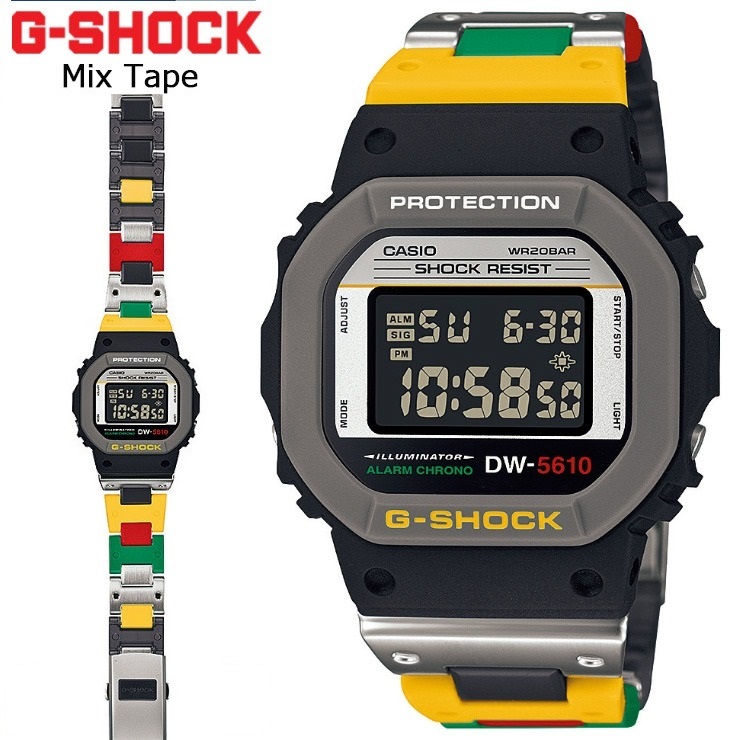 CASIO DW-5610MT-1 G-SHOCK  經典復古拚色款/雙材質綜合錶帶/43mm/公司貨