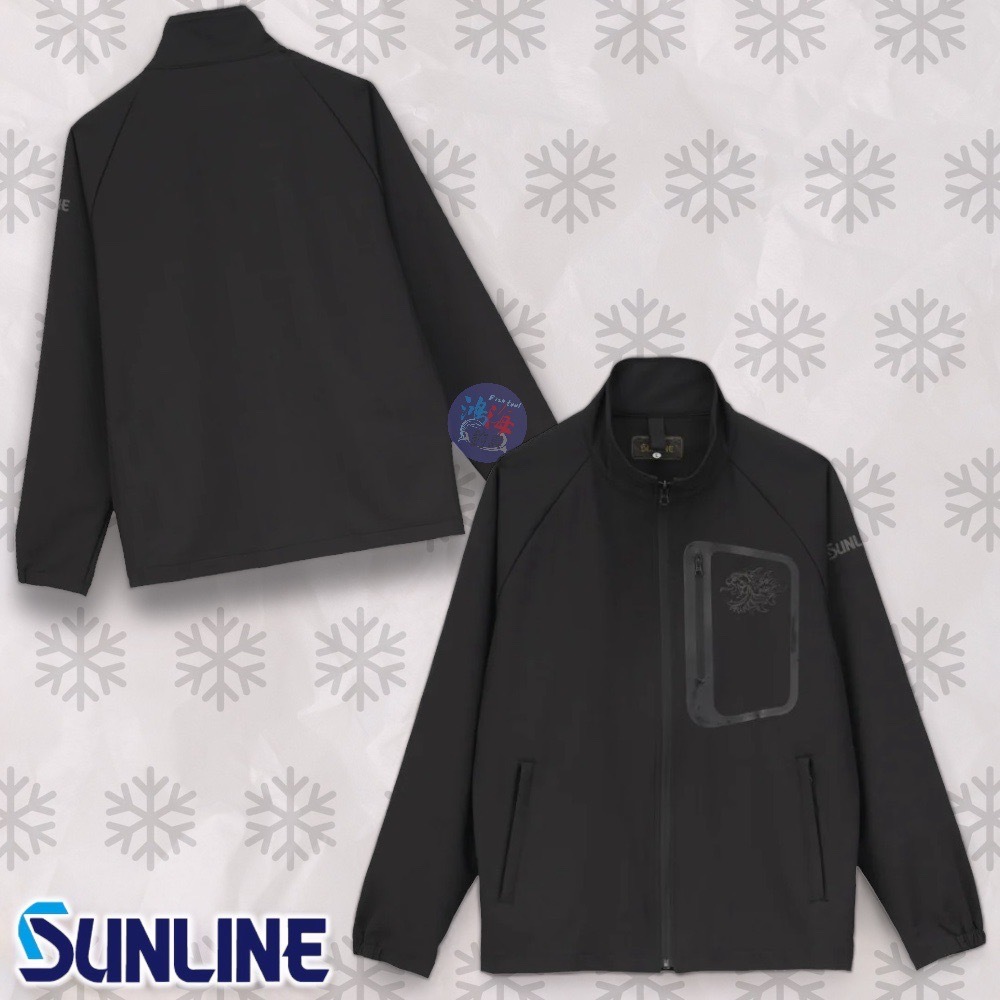 中壢鴻海釣具《SUNLINE》 SUW-02211 黑色防潑水外套 23年款