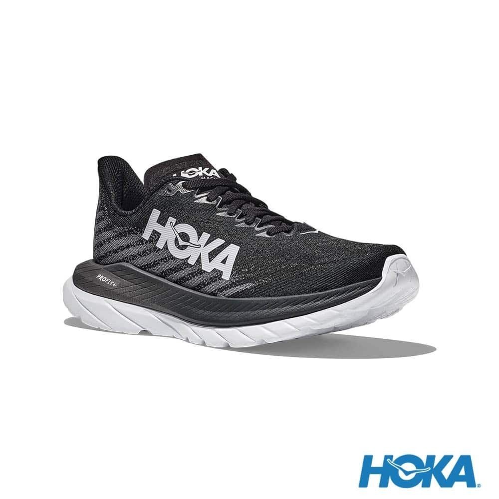 【三鉄共購】【HOKA】男MACH 5 WIDE 路跑鞋-黑/城堡岩灰