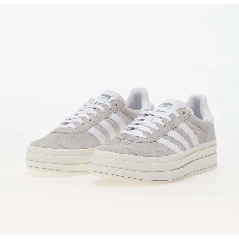 IS_ Adidas Gazelle Bold 金標 厚底 增高 淺灰 解構 奶油底 HQ6893