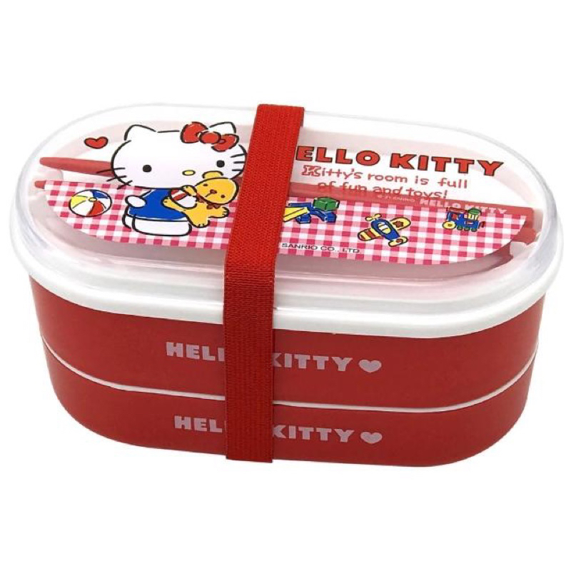 全新現貨Sanrio三麗鷗Hello Kitty雙層PP便當盒/KT野餐盒/日式餐盒