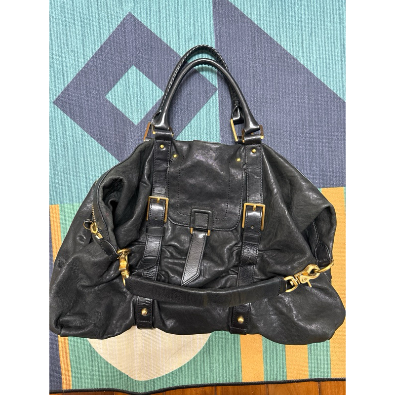 二手 專櫃正品 botkier sasha duffle 小羊皮 手拿包 波士頓包 肩背包