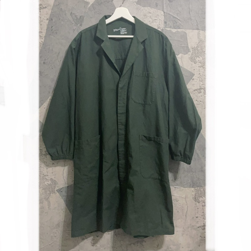 無印良品 Muji 純綿森林綠藏扣風衣 L-XL