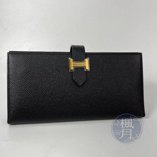 BRAND楓月 HERMES X刻 黑金BEARN 愛馬仕 精品配件 精品小皮件 長夾 精品皮夾