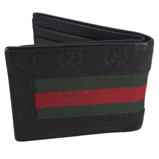 金卡價5083 二手 GUCCI 經典GG印花綠紅綠織帶小牛皮折疊短夾 011100000595 再生工場 04