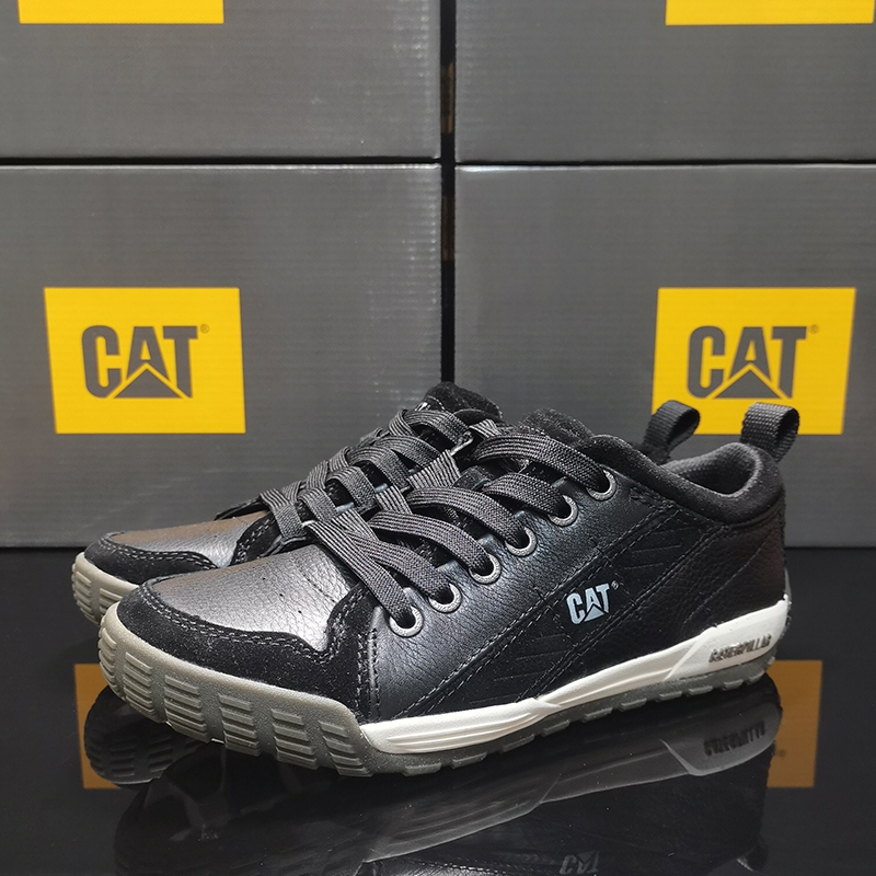 正品CAT卡特男鞋低幫日常戶外休閑工裝鞋真皮牛皮耐磨防滑舒適板