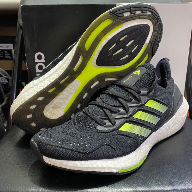 ［二手］Adidas Ultraboost 22 男 慢跑鞋 黑 綠 透氣 boost 緩震 舒適H01172