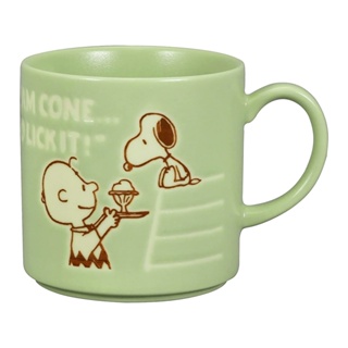 日本山加 YAMAKA 日本製 Snoopy 馬克杯&木製杯墊組 史努比 生活 綠 SJ21953