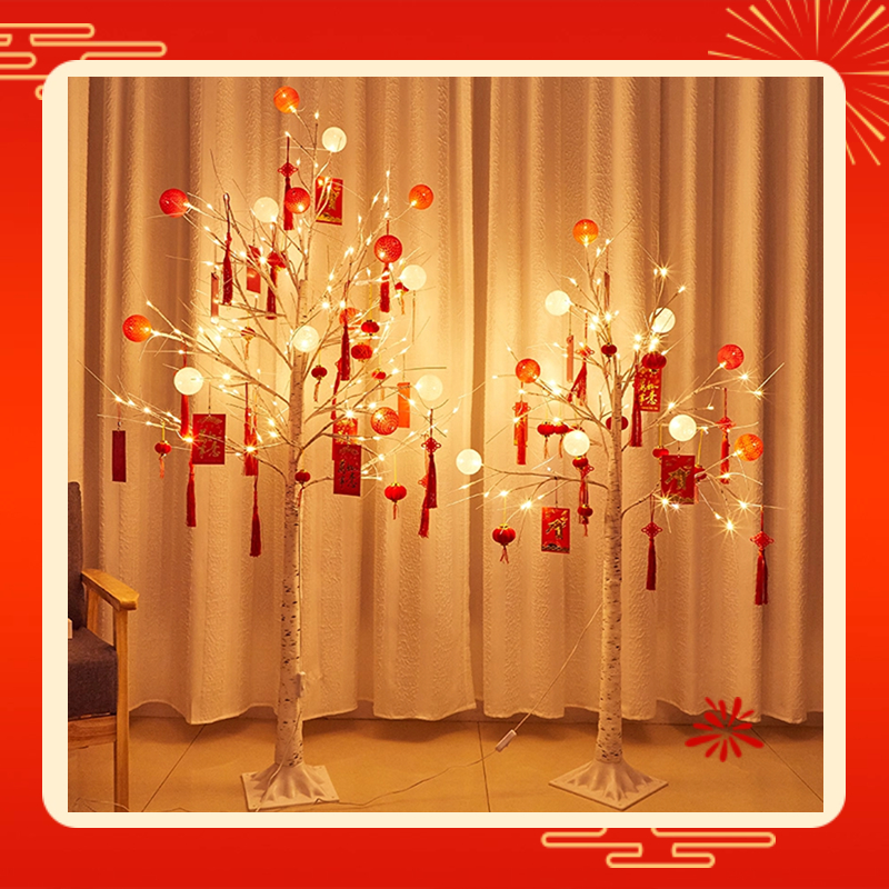 【易利談】新春紅包樹 LED白樺樹燈 裝飾燈 usb樹燈 景觀燈 新年佈置