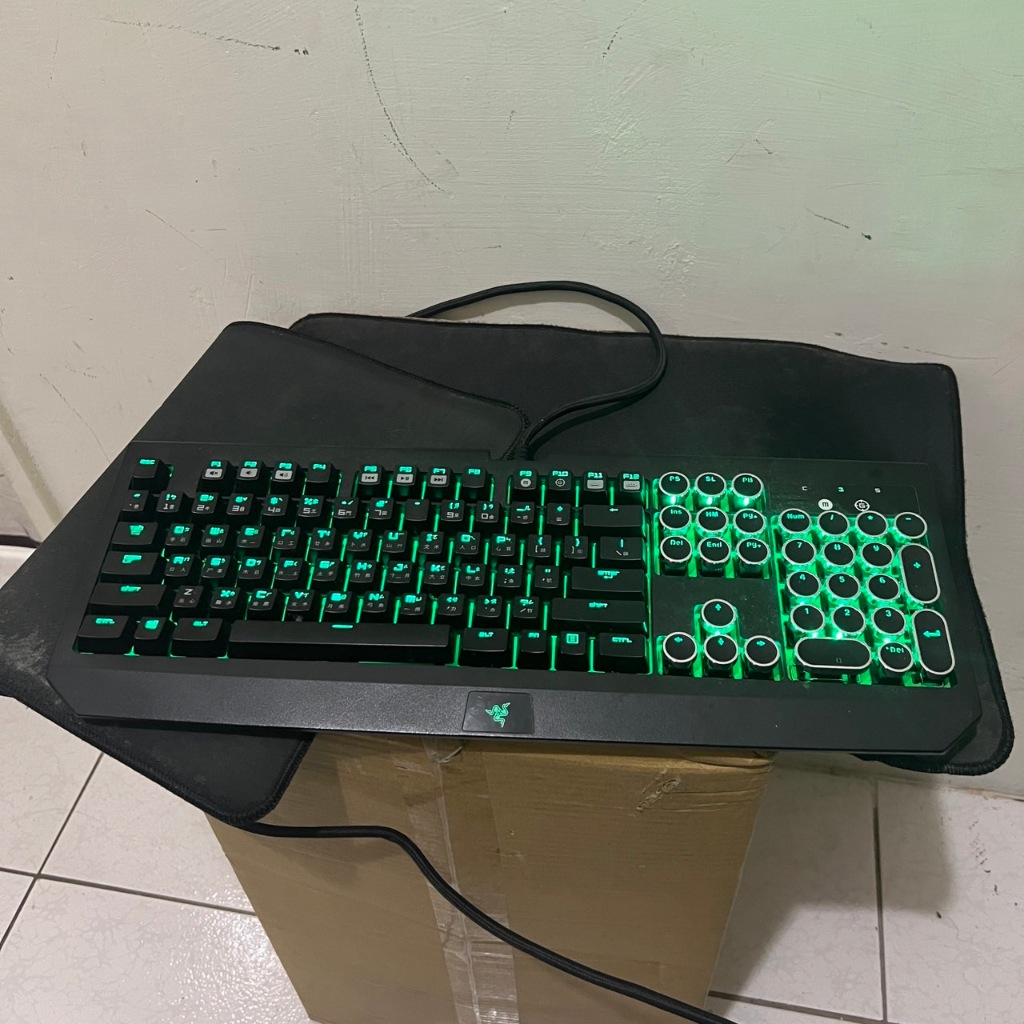 雷蛇寡婦鍵盤和羅技G502滑鼠和桌墊