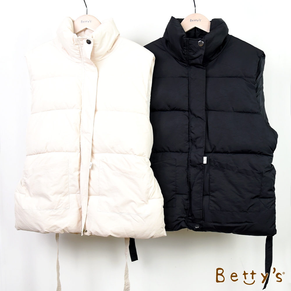 betty’s貝蒂思(15)腰綁帶鋪棉背心外套(共二色)