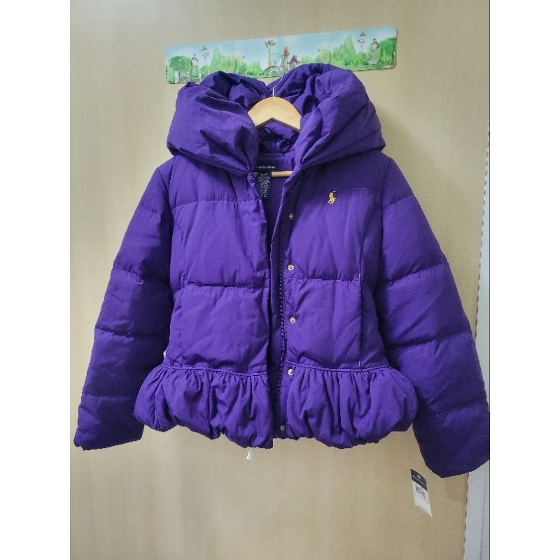 Ralph Lauren polo 羽絨外套女童XL 連帽 花苞 羽絨 全新正品 有吊牌 現貨 紫色