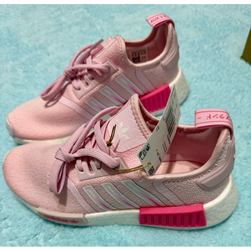 美國 Adidas NMD R1 boost 愛迪達 三葉草 粉色 櫻花粉 跑鞋 運動鞋 休閒鞋  女鞋 大童鞋 青年