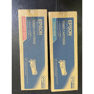 原廠EPSON 0629藍色碳粉匣、0628紅色碳粉匣 兩支合售