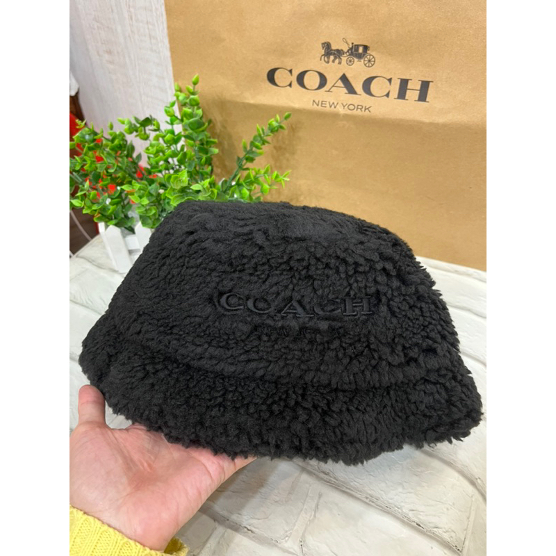 現貨🇺🇸 COACH CM750 黑色毛毛帽 漁夫帽
