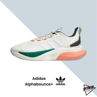 ADIDAS ALPHABOUNCE+ 慢跑鞋 運動鞋 雲白綠粉 男款 HP6618【彼得潘】