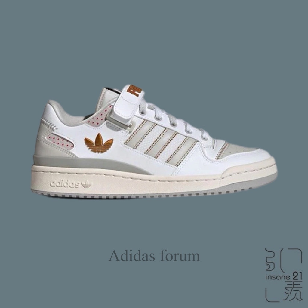 ADIDAS FORUM LOW 休閒鞋 板鞋 低筒 魔鬼氈 白灰 男女 IE0477 【Insane-21】