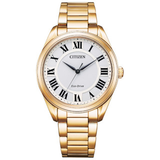 <C&S> CITIZEN 星辰LADY'S光動能藍寶石玻璃鏡面石英女錶-白麵羅馬數字35mm(EM0973-55A)