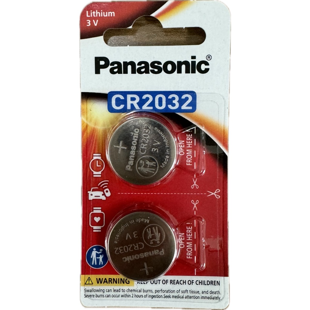 【Panasonic 國際牌】鈕型鋰電池CR2032/CR2025/LR44 2入裝 遙控器/車鑰匙電池