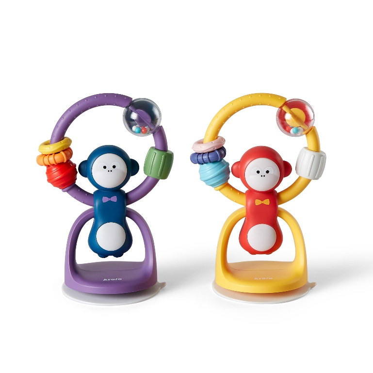 【Arolo 轉轉樂防滑聲光安撫搖鈴】 學習玩具 幼兒玩具 多功能玩具 安撫玩具 餐桌玩具
