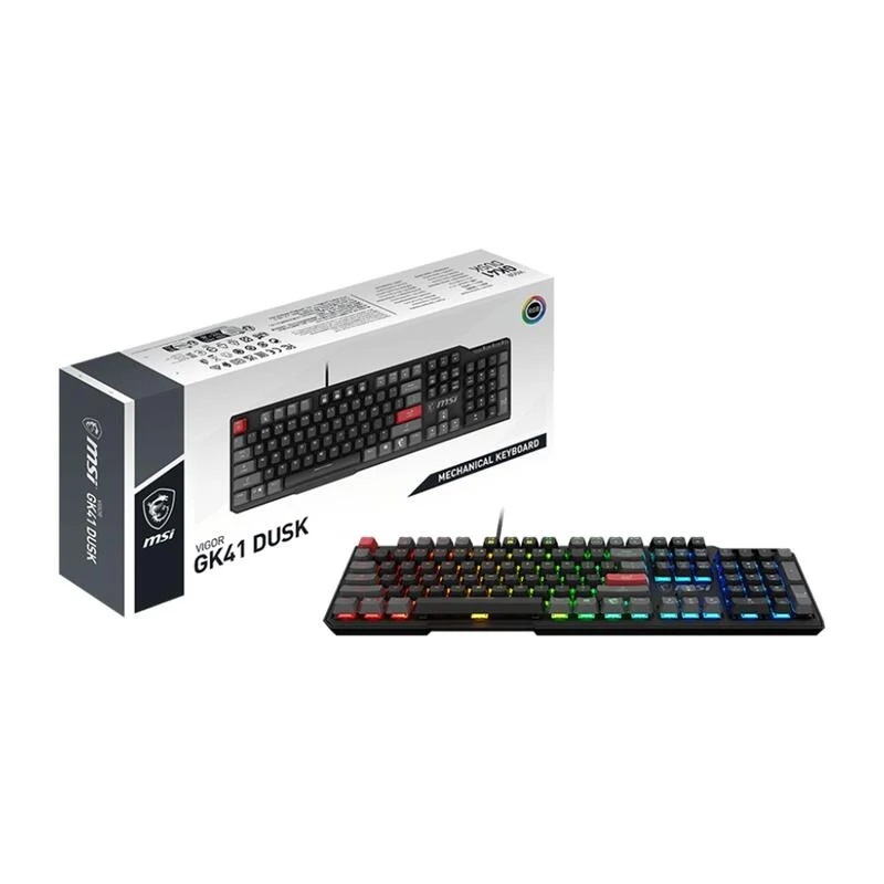 微星 電競鍵盤 《VIGOR GK41 DUSK RGB》隨附額外鍵帽組 機械式鍵盤 凱華紅軸