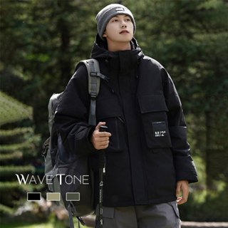 WAVE TONE〖男女款 3色〗蓄熱保暖羽絨外套 白鴨絨加厚高領連帽外套 登山運動機能防水防風外套『DW2328』