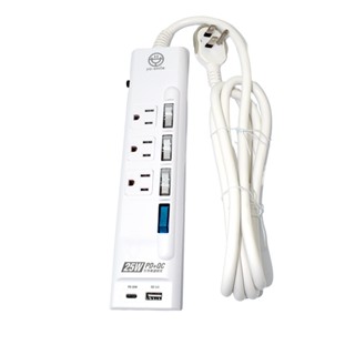 安全達人【CU-83PL-6】 3P-4開3插快充延長線1.8M 25W PD+QC 2埠
