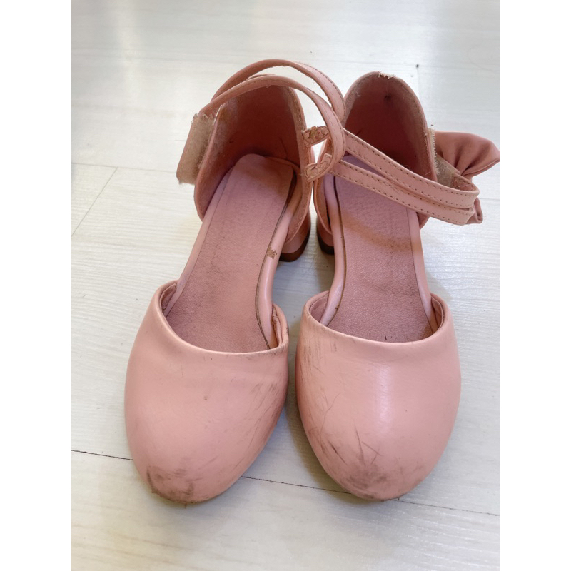 女童鞋 低跟鞋 禮服鞋 典雅 繫帶鞋 粉紅 舞台鞋