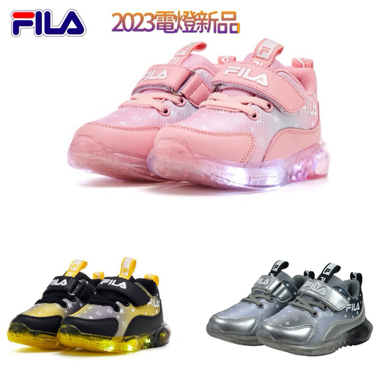 FILA 童鞋 紅藍 中大童 燈鞋