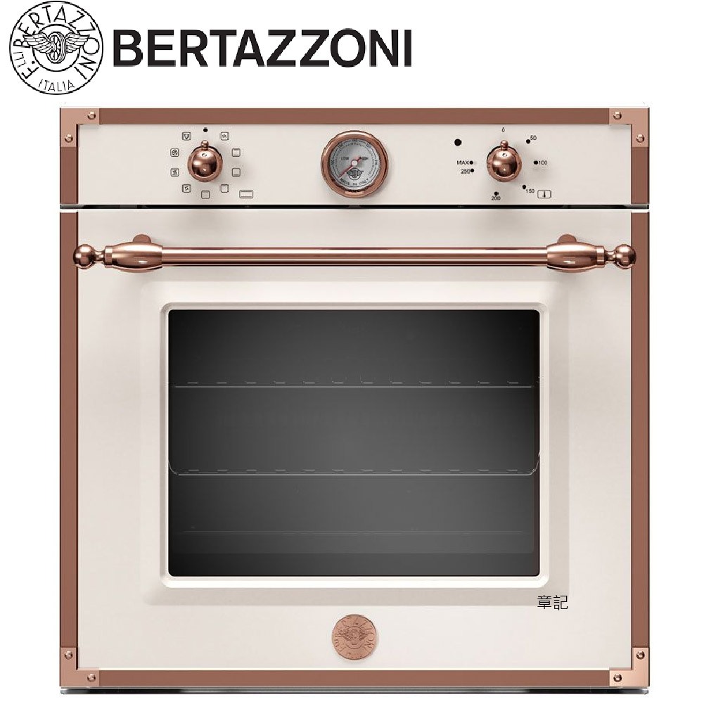 BERTAZZONI 傳承系列嵌入式電烤箱(象牙白 - 玫瑰金框) F609HEREKTAC