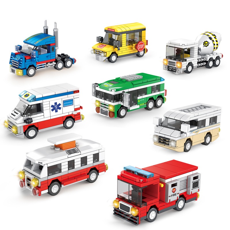 【現貨】積木玩具 交通汽車積木模型玩具 組合玩具