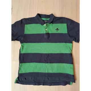 Gymboree藍綠橫紋polo衫