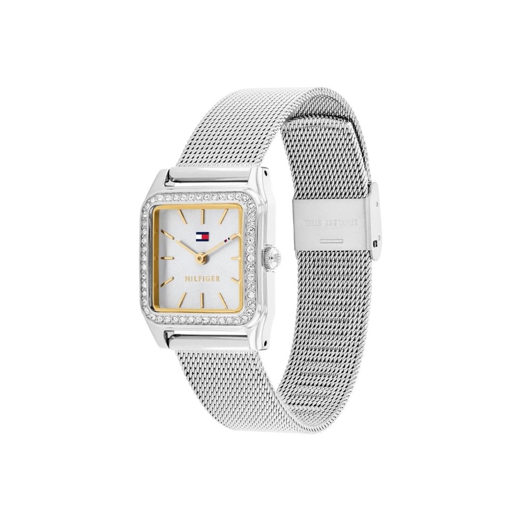 原廠保固兩年【高雄時光鐘錶】Tommy Hilfiger 1782608 方形 銀色 錶盤 手錶 女錶 腕錶