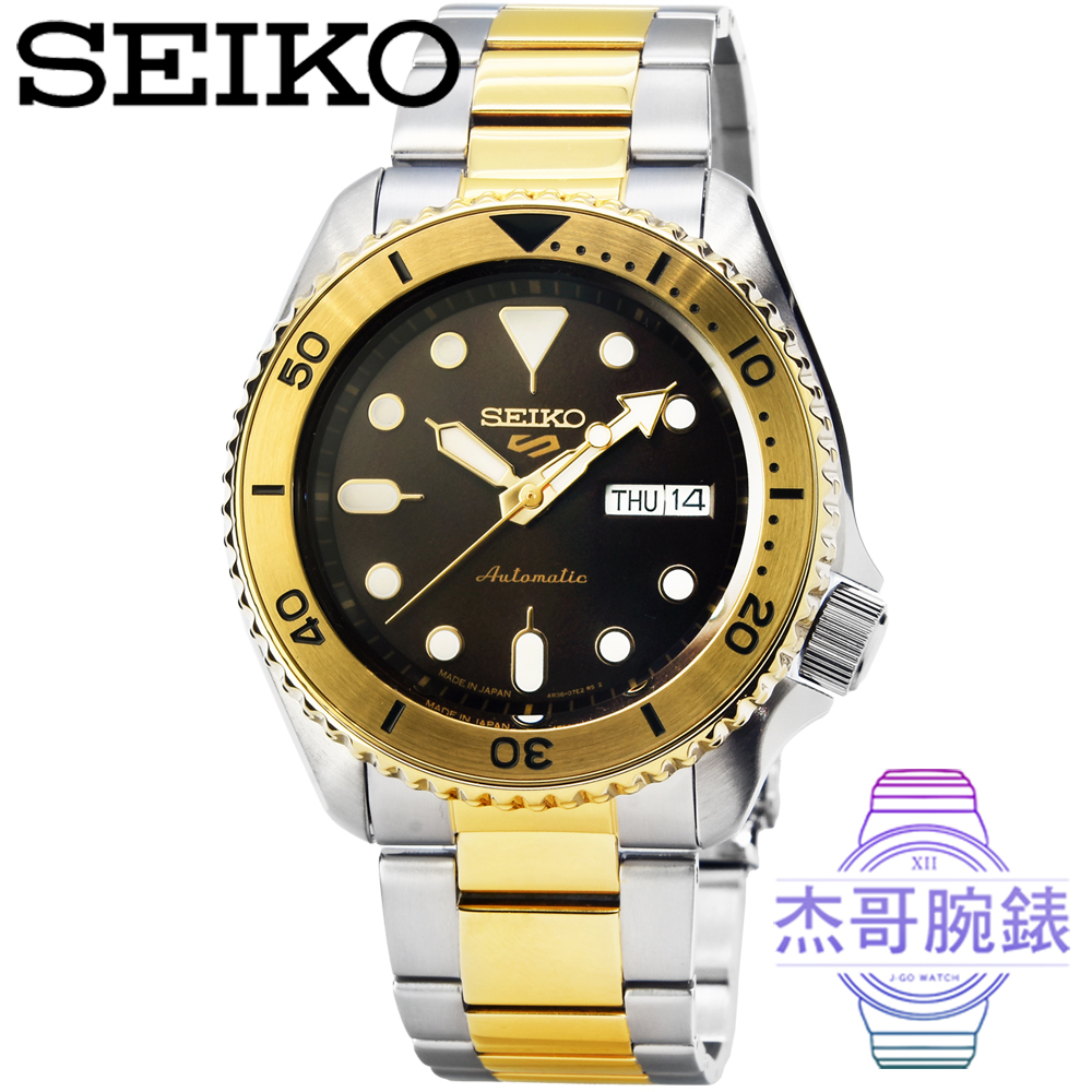 【杰哥腕錶】SEIKO 精工5號機械鋼帶腕錶-金 # SRPK24 日本版