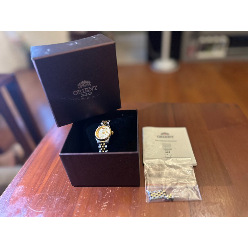 二手 Orient 東方錶 女 時尚半金女鑽 石英腕錶 (HE74K03) 22mm