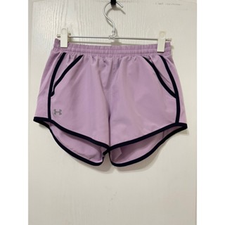 褲 / Under Armour 二手 黑色壓邊粉藕色透氣休閒短褲