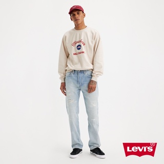 Levis 經典501直筒牛仔褲 / 淺藍水洗X多重磨損刷破工藝 男款 00501-3497 人氣新品