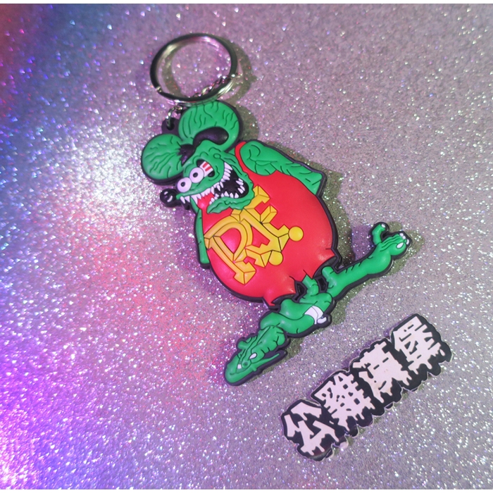 「Rat fink 老鼠 芬克 矽膠 鑰匙圈 吊飾  @公雞漢堡」