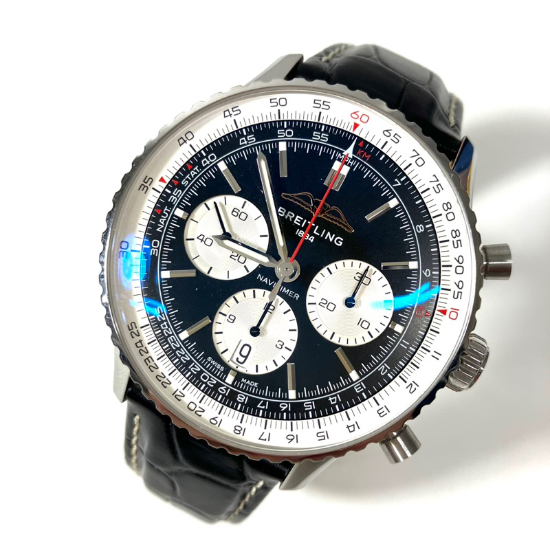 BREITLING 手錶 皮革錶帶 附外盒 說明書 有使用痕跡 AB0138/3379856 中古 二手 寶物工廠