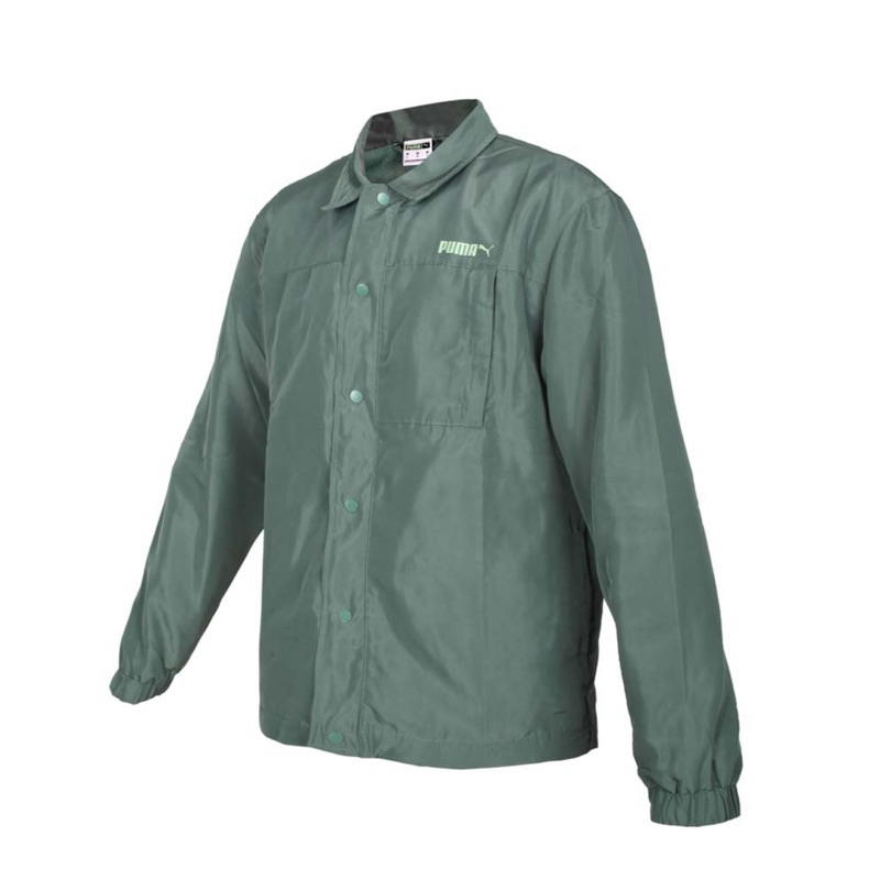PUMA 教練外套 綠 夾克 多口袋設計 防風