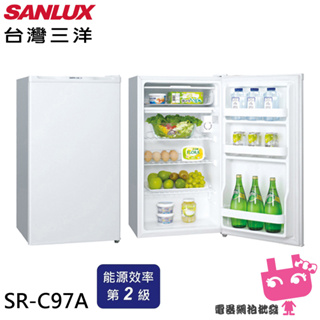 附發票◎電器網拍批發◎SANLUX 台灣三洋 2級節能 97L單門小冰箱 SR-C97A