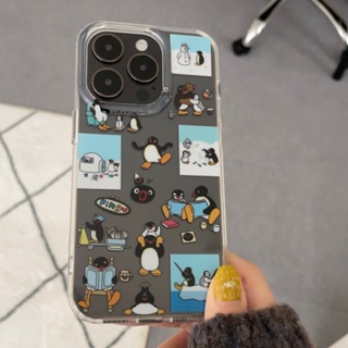 iPhone企鵝Pingu的日常雙層印製透明軟殼🐧🧊
