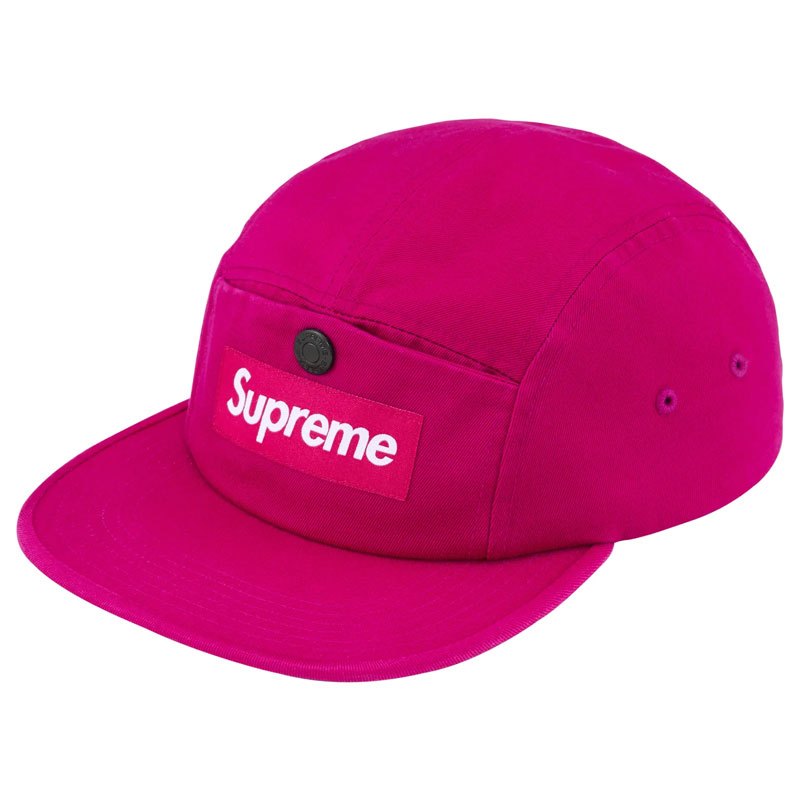 SUPREME FW23 SNAP POCKET CAMP CAP 五分割帽 (紅紫色) 化學原宿