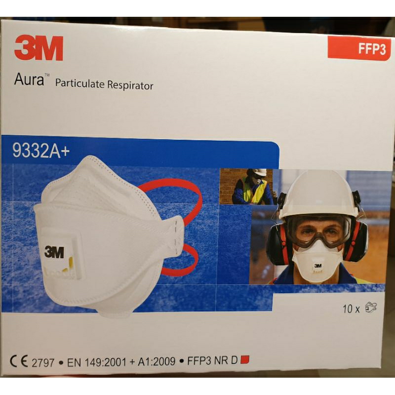 3M™ Aura™ FFP3 拋棄式帶閥防塵口罩 9332A+
