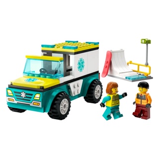 LEGO樂高 City城市系列 緊急救護車和單板滑雪者 LG60403