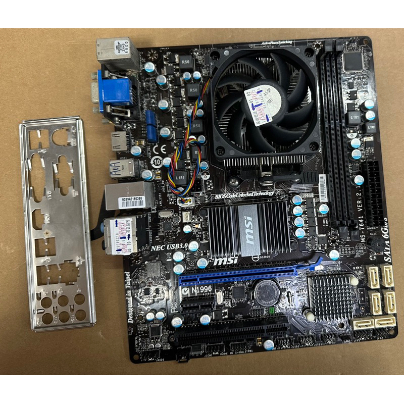 中古 二手 主機板 MSI 880GMA-E41 CPU X4 840兩個記憶體插槽正常 可以開機