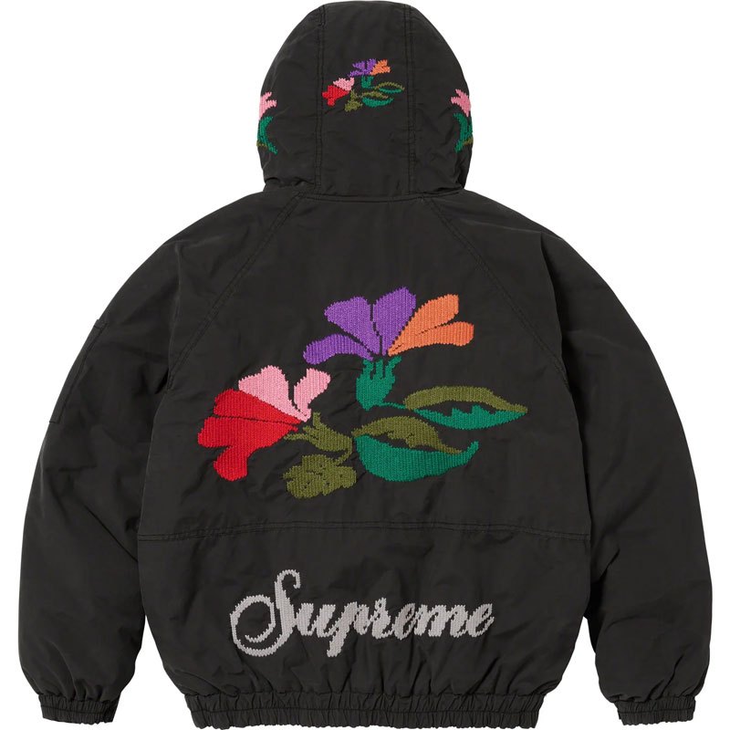 SUPREME FW23 NEEDLEPOINT HOODED JACKET 鋪棉 外套 (黑色) 化學原宿